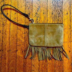 Coach Suede Fringe Boho Wristlet